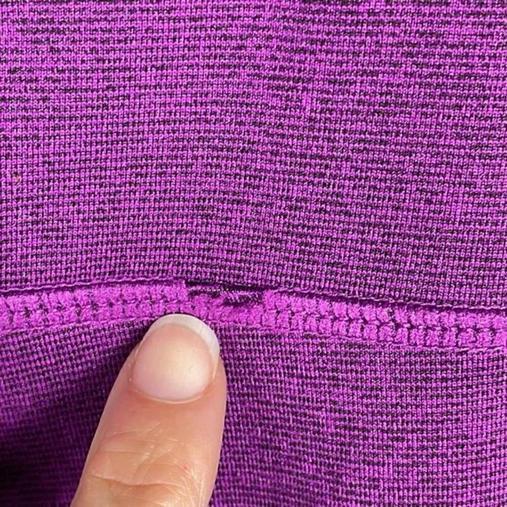 Fabletics Salar Printed PowerHold Leggings Heathered Purple Full Length 29”